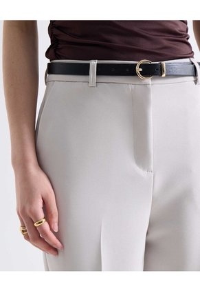 Pantalón Slim Pinza Tiro Alto Tobillero  Para Mujer Gris Seven Seven