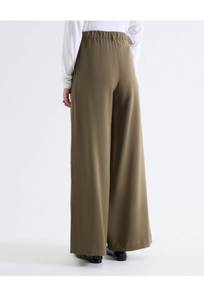 Pantalón Wide Leg Tiro Alto Con Vuelo Para Mujer Verde Seven Seven