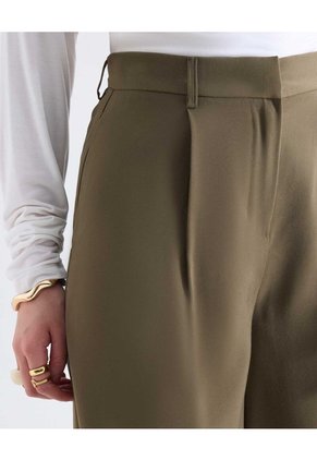 Pantalón Wide Leg Tiro Alto Con Vuelo Para Mujer Verde Seven Seven