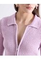 Cardigan Bouclé Cuello Resort Cremallera  Para Mujer Rosa Seven Seven de Seven Seven