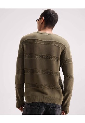 Saco Tejido Con Diseño Texturizado  Para Hombre Verde Seven Seven
