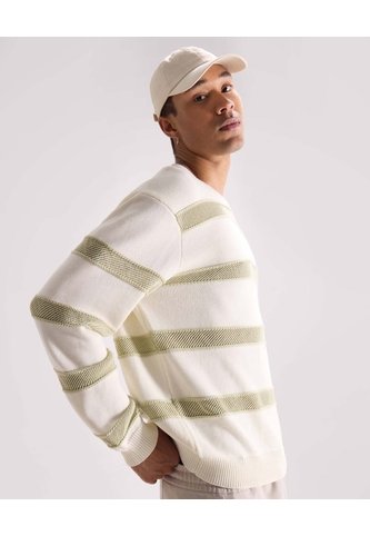 Saco Tejido Con Diseño En Franjas  Para Hombre Marfil Seven Seven Seven Seven
