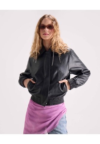 Chaqueta Con Cuello Clásico  Para Mujer Negro Seven Seven Seven Seven