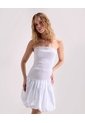 Vestido Strappless Encauchado  Para Mujer Blanco Seven Seven de Seven Seven