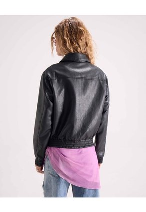 Chaqueta Con Cuello Clásico Para Mujer Negro Seven Seven