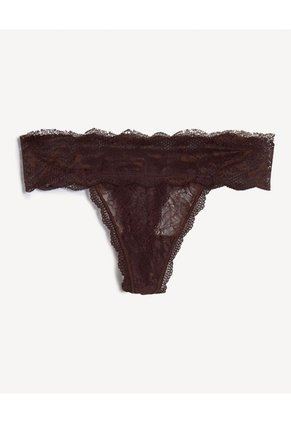 Set X3 Tangas Brasileras De Encaje X3 Para Mujer Café Seven Seven