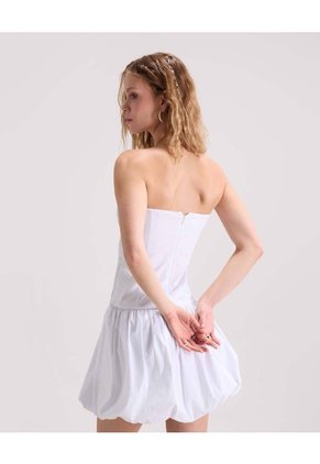 Vestido Strappless Encauchado  Para Mujer Blanco Seven Seven