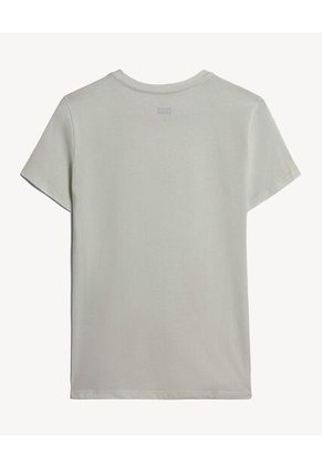 Camiseta Para Mujer Manga Corta Cuello Redondo Color Marfil Marca Seven Seven #28096551