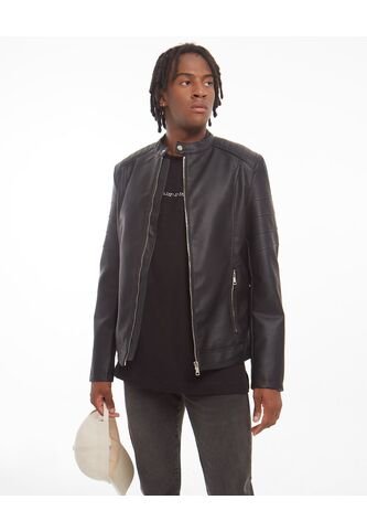 Chaqueta Para Hombre Pu Color Negro Marca Seven Seven #45080378 Seven Seven