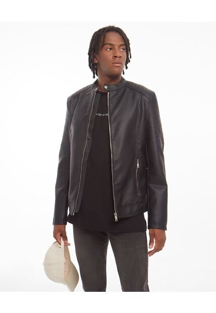 Chaqueta Para Hombre Pu Color Negro Marca Seven Seven #45080378