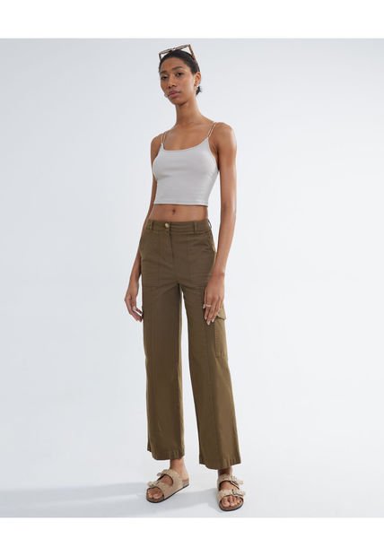 Pantalon Para Mujer  Color Verde Oliva Marca Seven Seven #28071726