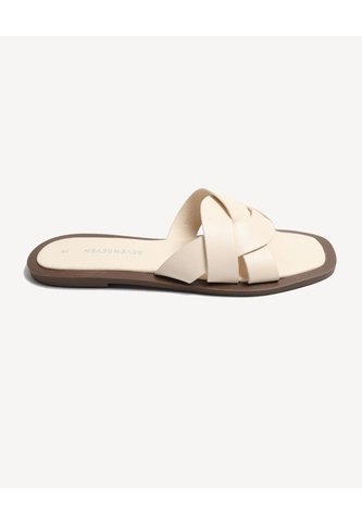 Sandalias Cruzadas  Para Mujer Camel Seven Seven Seven Seven