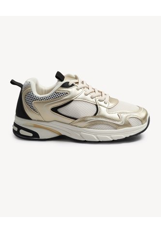 Tenis Retro Metalizados  Para Mujer Oro Seven Seven Seven Seven