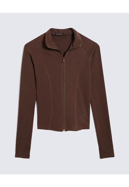 Buzo Para Mujer Zipper Color Cafe Oscuro Marca Seven Seven #28060457