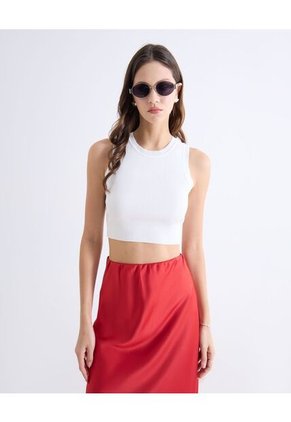 Camiseta Para Mujer Manga Sisa Cuello Redondo Color Hueso Marca Seven Seven #28096419