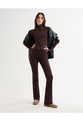 Buzo Para Mujer Zipper Color Cafe Oscuro Marca Seven Seven #28060457