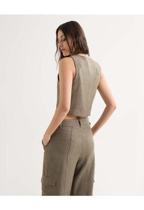 Chaleco Para Mujer  Color Cafe Claro Marca Seven Seven #28250126