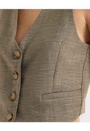 Chaleco Para Mujer  Color Cafe Claro Marca Seven Seven #28250126