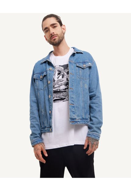 Chaqueta Para Hombre Trucker Color Azul Claro Marca Seven Seven #45080343