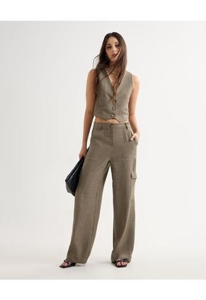 Chaleco Para Mujer  Color Cafe Claro Marca Seven Seven #28250126