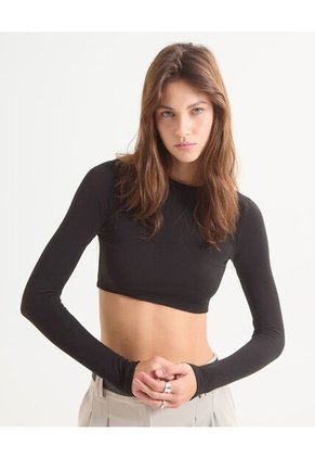 Camiseta Para Mujer Manga Larga Color Negro Marca Seven Seven #28096042