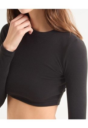 Camiseta Para Mujer Manga Larga Color Negro Marca Seven Seven #28096042