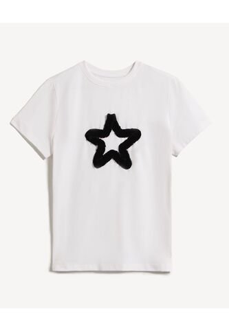 Camiseta Para Mujer Manga Corta Cuello Redondo Color Crudo Marca Seven Seven #28096534 Seven Seven