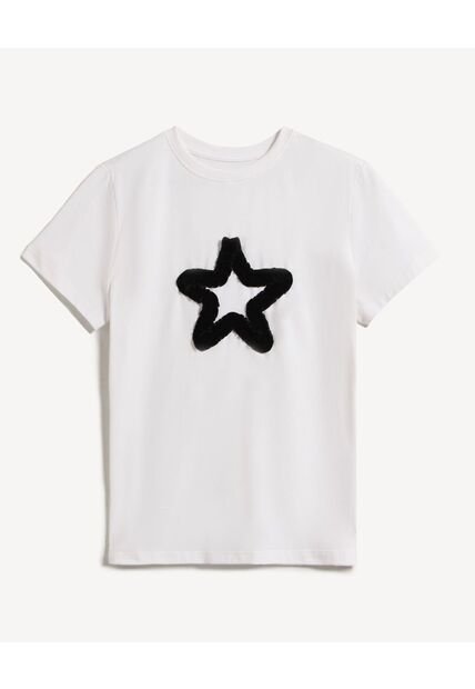 Camiseta Para Mujer Manga Corta Cuello Redondo Color Crudo Marca Seven Seven #28096534