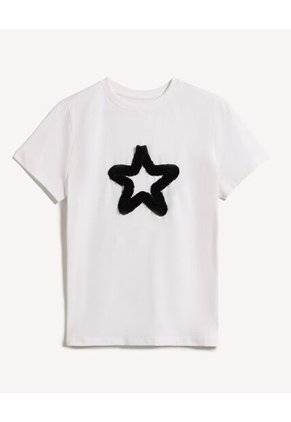 Camiseta Para Mujer Manga Corta Cuello Redondo Color Crudo Marca Seven Seven #28096534