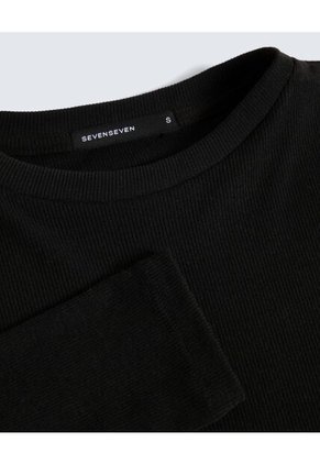 Camiseta Para Mujer Manga Larga Color Negro Marca Seven Seven #28096042