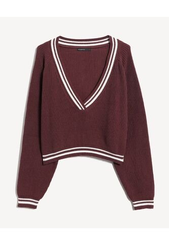 Saco Para Mujer Cuello V Color Vino Marca Seven Seven #28330677 Seven Seven