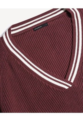 Saco Para Mujer Cuello V Color Vino Marca Seven Seven #28330677