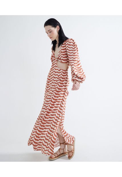 Vestido Para Mujer Manga Larga Color Naranja Marca Seven Seven #28171199