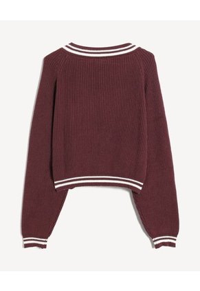 Saco Para Mujer Cuello V Color Vino Marca Seven Seven #28330677