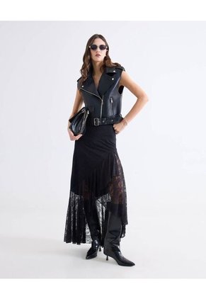 Falda Para Mujer Largo Color Negro Marca Seven Seven #28140961