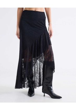 Falda Para Mujer Largo Color Negro Marca Seven Seven #28140961