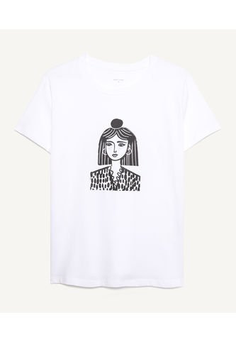 Seven Seven - Camiseta Mujer Seven M/C Blanco Algodón