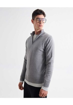 Saco Para Hombre Cuello Alto O Cuello Tortuga Color Gris Marca Seven Seven #45330245