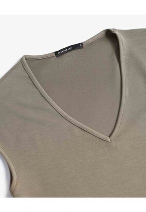 Camiseta Para Mujer Manga Corta Cuello V Color Verde Marca Seven Seven #28096510