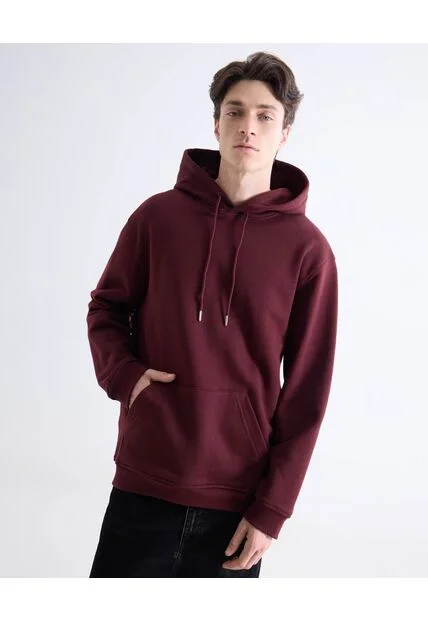Buzo  Para Hombre Hoodie Color Vino Marca Seven Seven #45060727