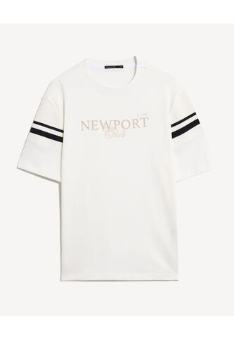 Camiseta  Para Hombre Manga Corta Cuello Redondo Color Marfil Marca Seven Seven #45092884 Seven Seven