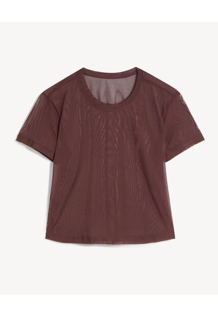 Camiseta  Para Mujer Manga Corta Cuello Redondo Color Café Marca Seven Seven #28096500