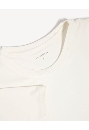 Camiseta  Para Mujer Manga Corta Cuello Redondo Color Marfil Marca Seven Seven #28096499