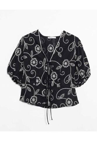 Blusa  Para Mujer Manga Corta Color Negro Marca Seven Seven #28124150 Seven Seven