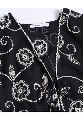 Blusa  Para Mujer Manga Corta Color Negro Marca Seven Seven #28124150