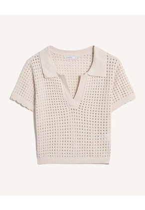 Camiseta Para Mujer Manga Corta Cuello V Color Beige Marca Seven Seven #28096426