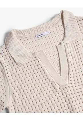 Camiseta Para Mujer Manga Corta Cuello V Color Beige Marca Seven Seven #28096426