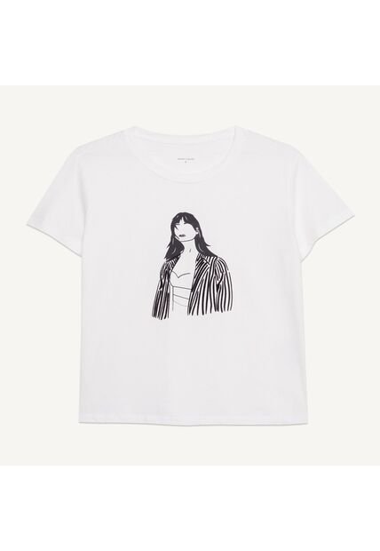 Camiseta Para Mujer Manga Corta Color Marfil Marca Seven Seven #28095702