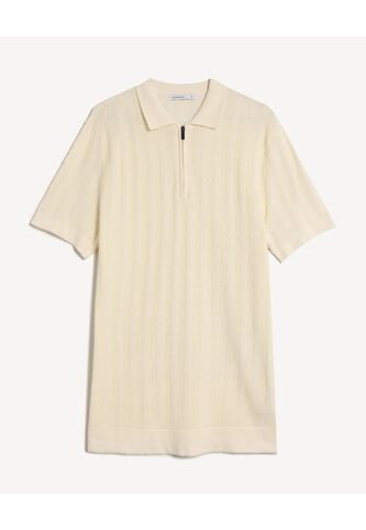 Polo Para Hombre Cuello Tejido Sin Bolsillo Color Crudo Marca Seven Seven #45110901 Seven Seven