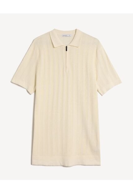 Polo Para Hombre Cuello Tejido Sin Bolsillo Color Crudo Marca Seven Seven #45110901